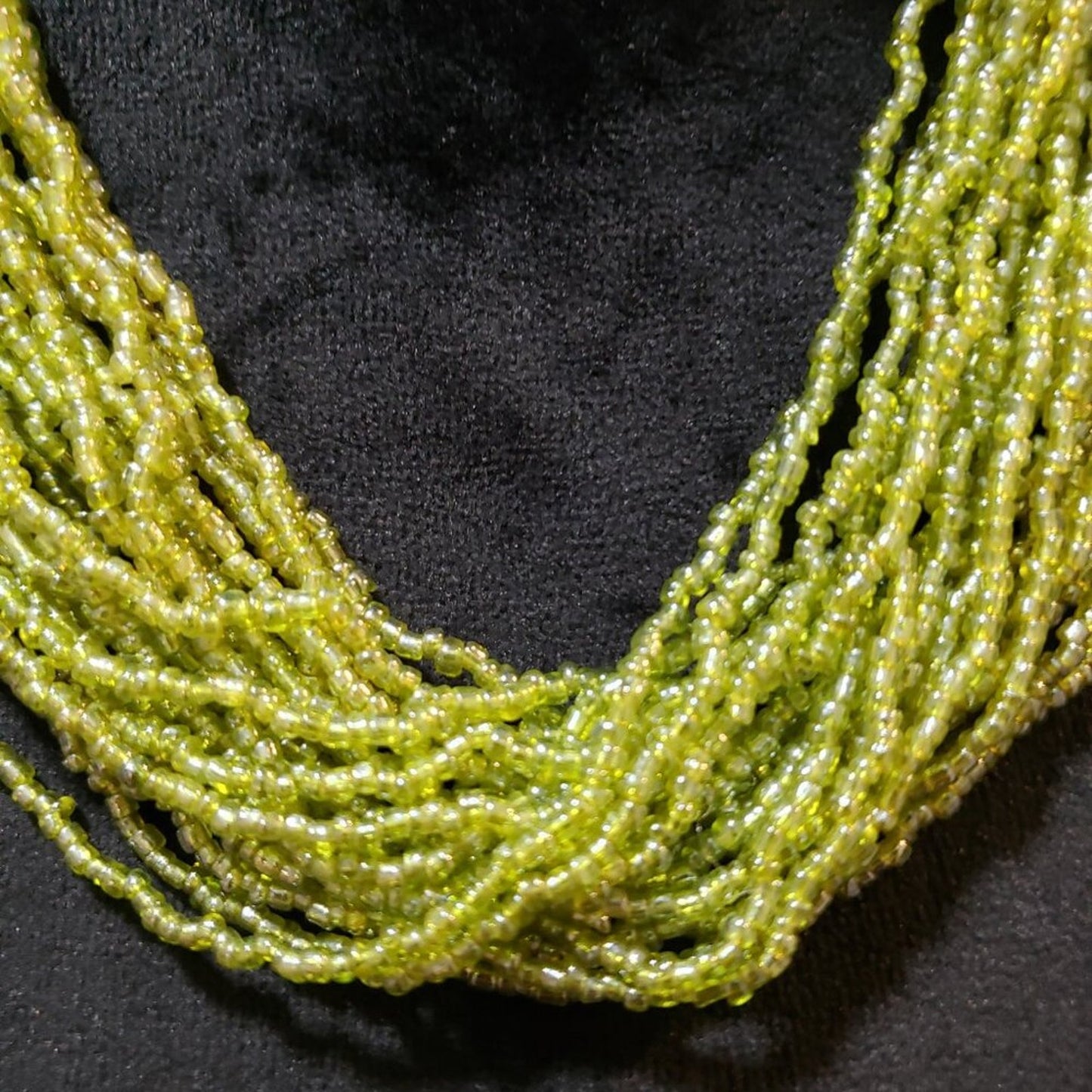 Womens Fashion Green Strands Seed Multiple Layer Beaded Necklace Jewelry