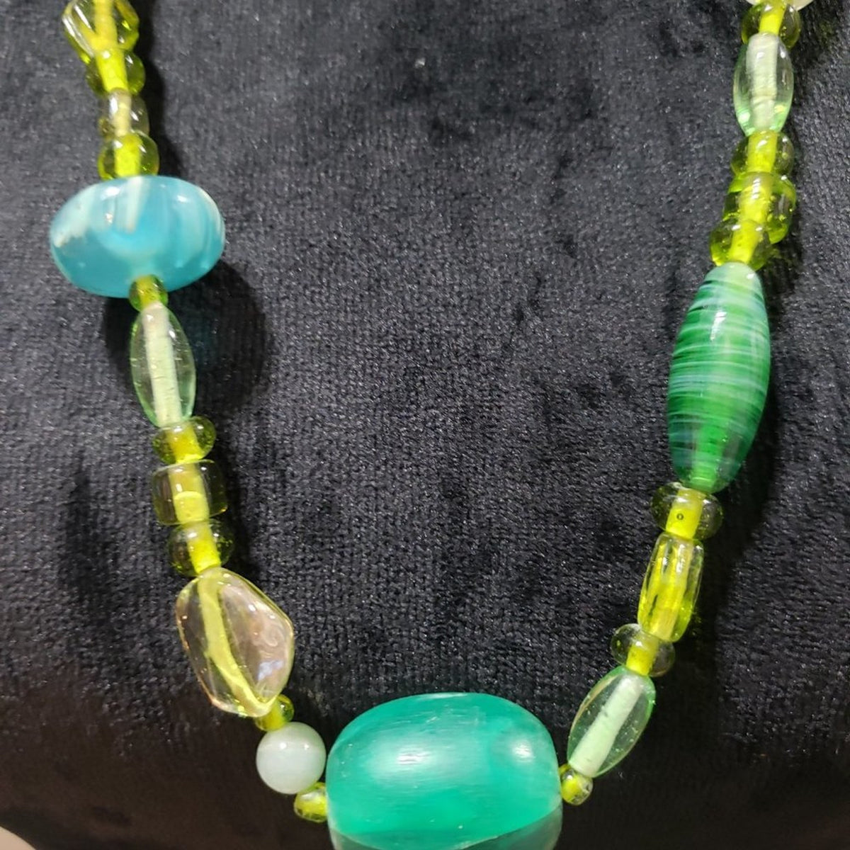 Women's Vintage Murano Glass Beaded with Lobster Clasp Long Necklace