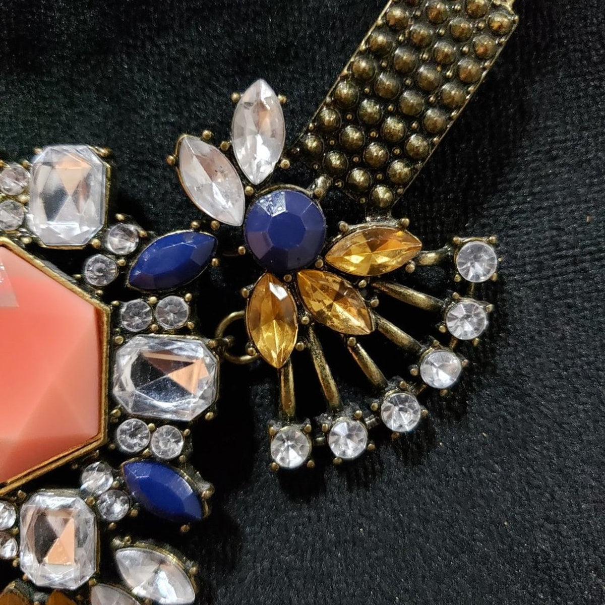 Womens Fashion Rhinestone Marquise Gold Tone Pendant Necklace with Lobster Clasp