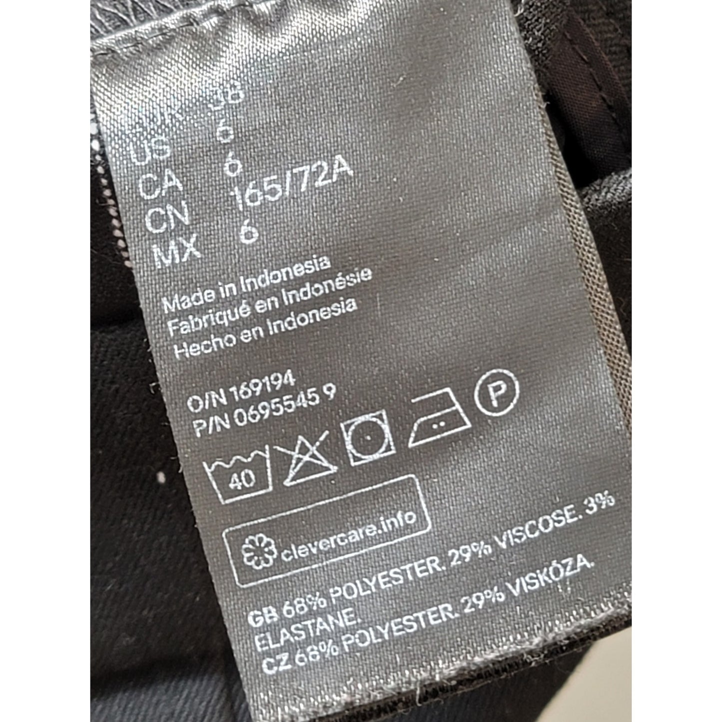 H&M Pants Women's Size Medium Black Stretch Slim Fit Work Trousers