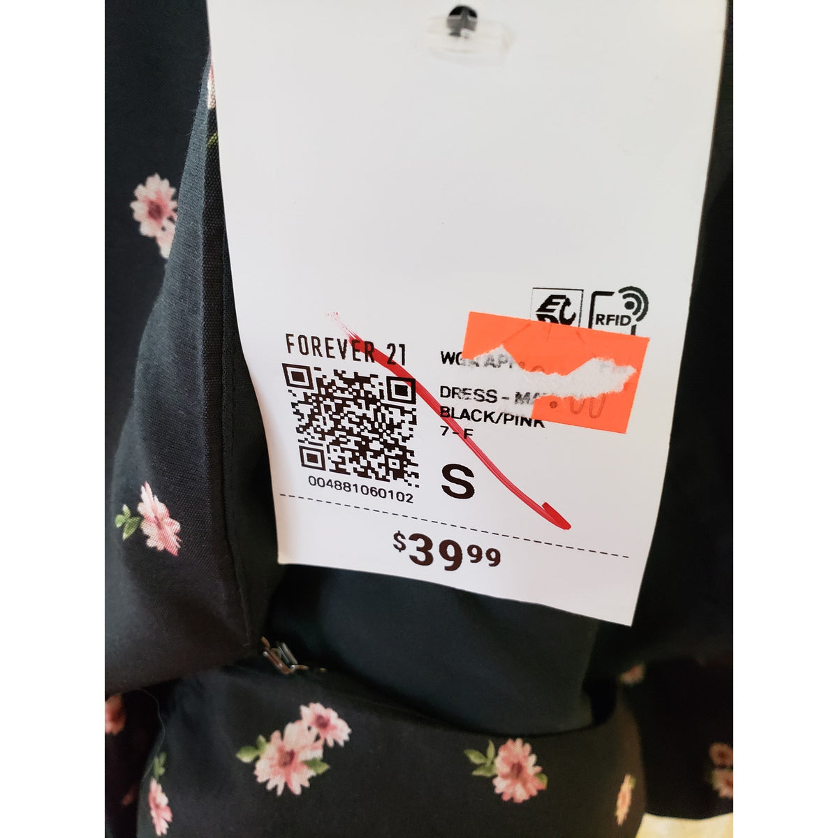 Forever 21 Long Maxi Dress Women's S Black Floral Butterfly Sleeve Plunge V Neck