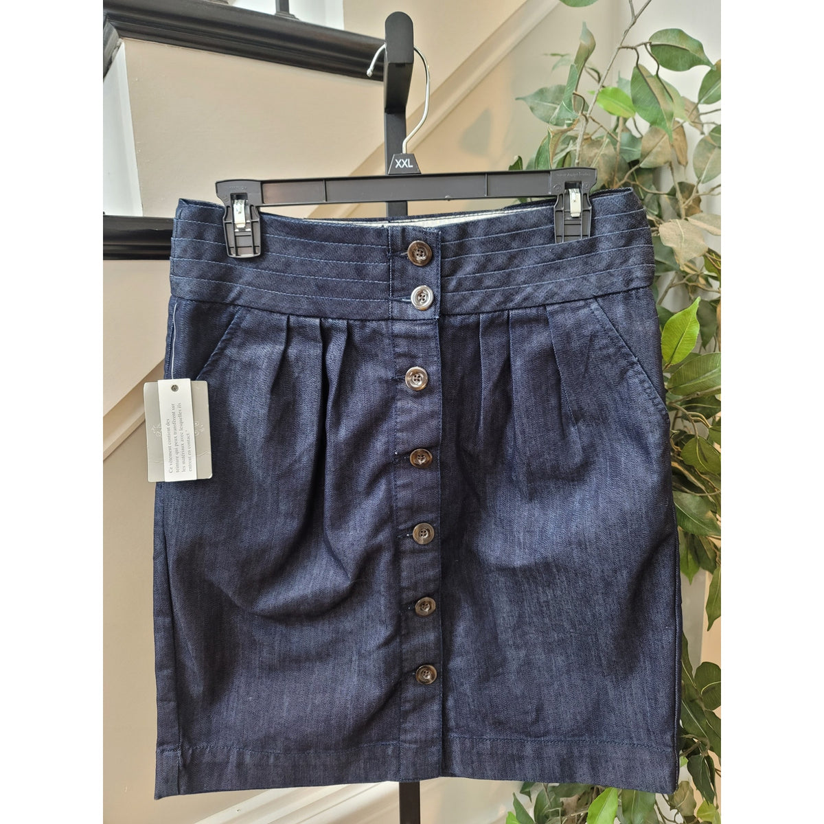 Pilcro & The Letterpress No 08 Mini Skirt Women's Size 8 Blue Denim Pleated