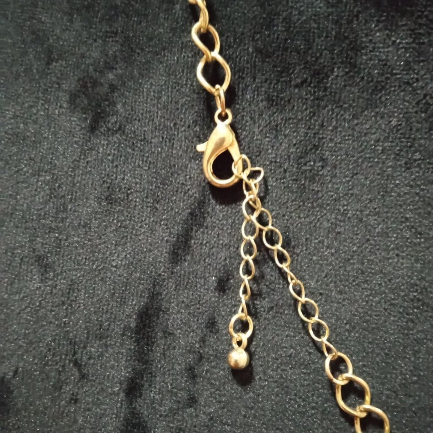 Womens Fashion Rhinestone Charm Gold Tone Chain Statement Necklace with Lobster