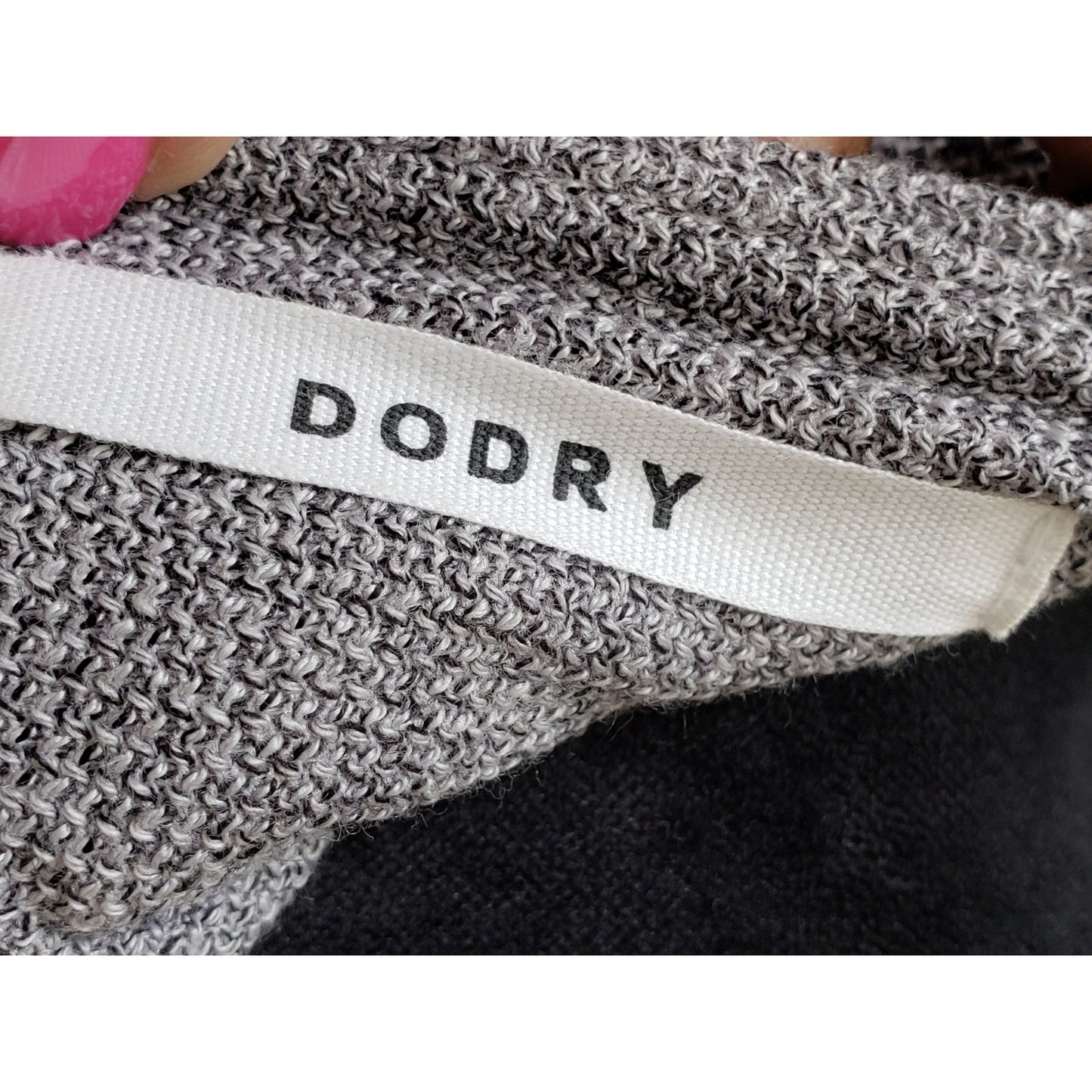 Dodry Sweater Dress Womens Medium Gray Blue Knit Long Sleeve Round Neck Pullover