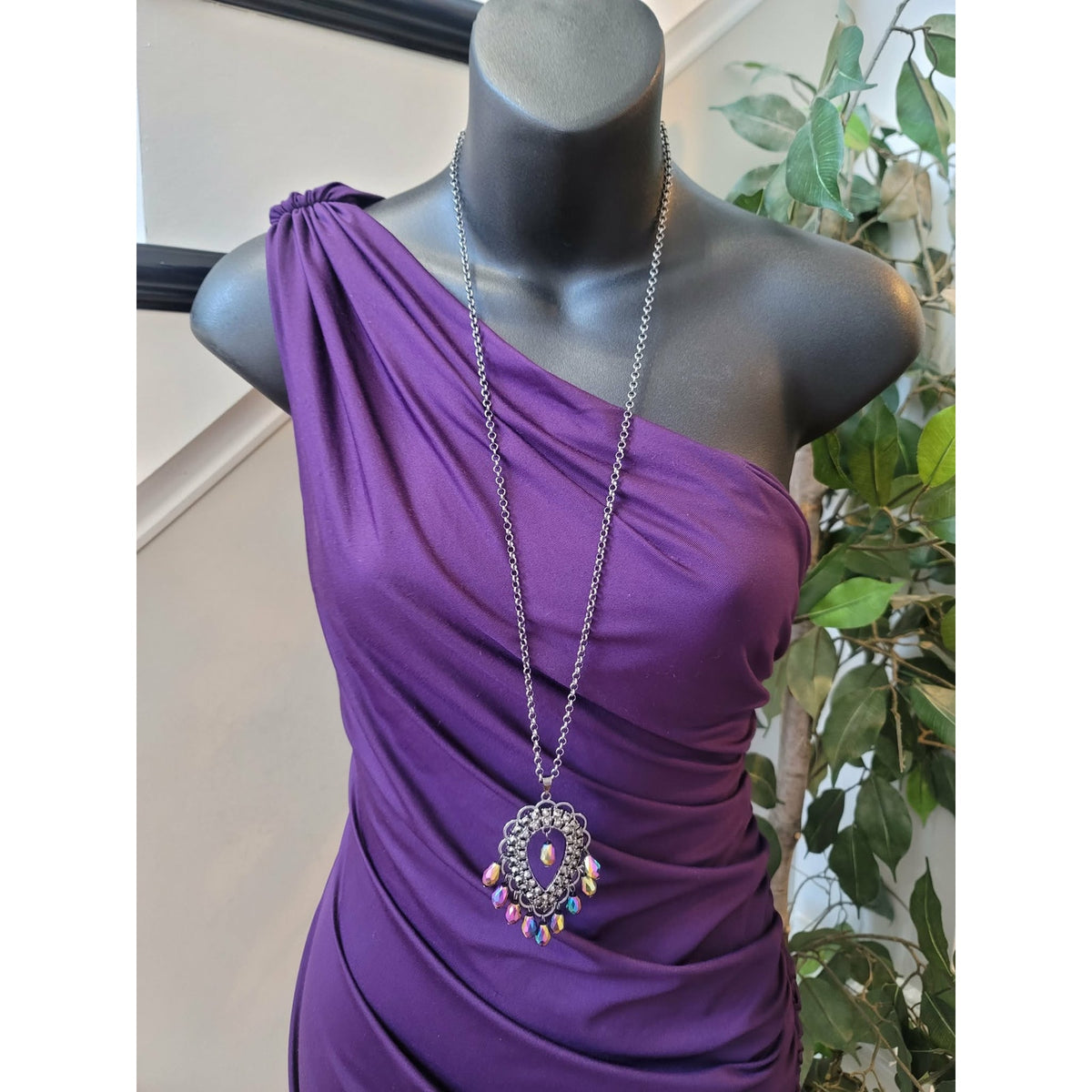 PattyBoutik Bodycon Dress Women's Size Small Purple One Shoulder Polyester