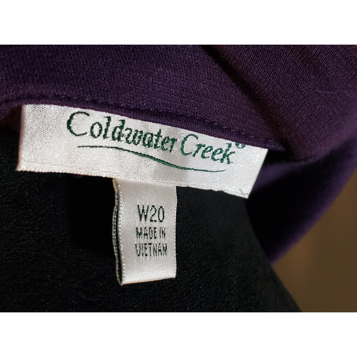 Coldwater Creek Sweater Dress Womens W20 Purple Mock Neck Knee Length Back Zip