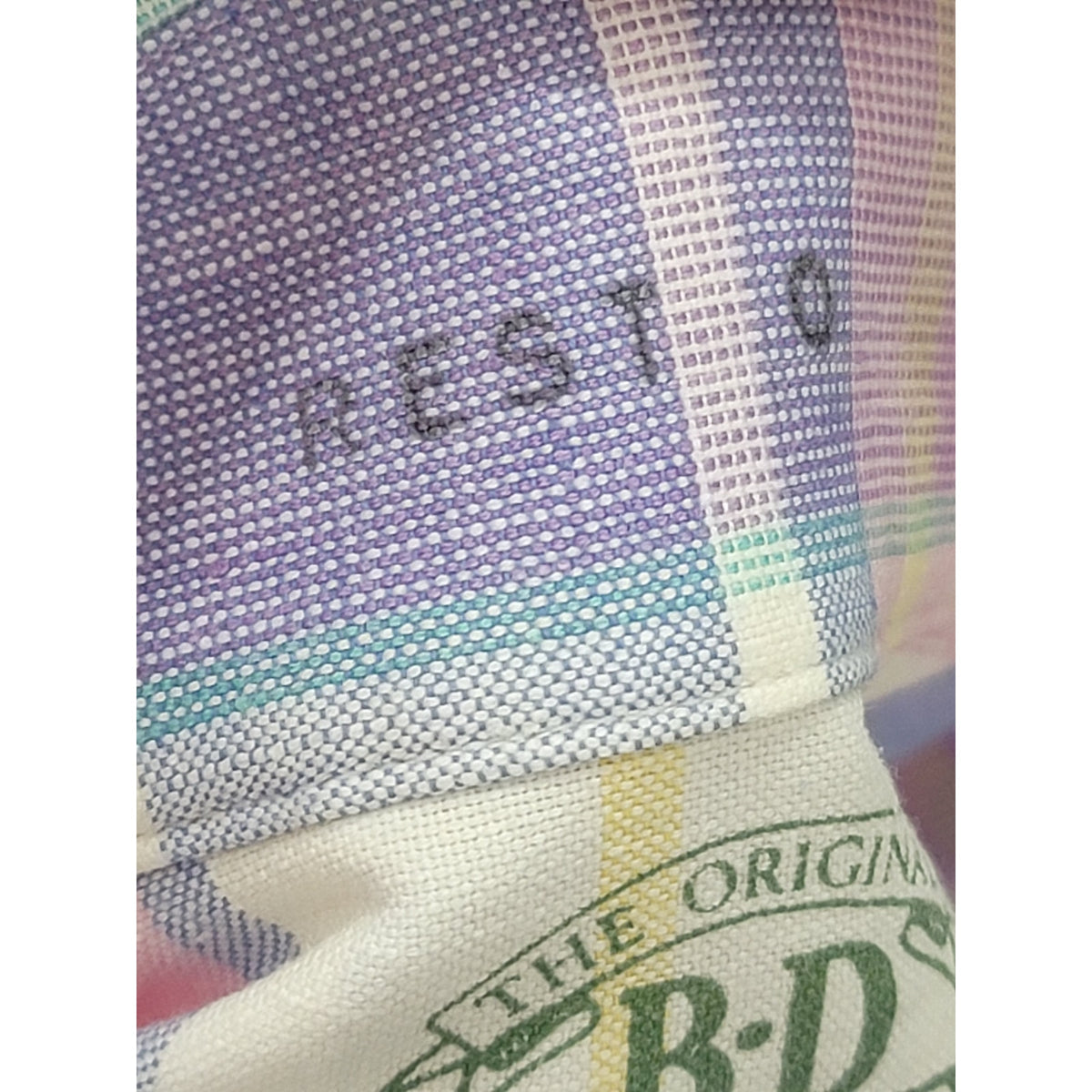 B.D. Baggies Button Down Shirt Men's 34/35 Multicolor 100% Cotton Check Pattern