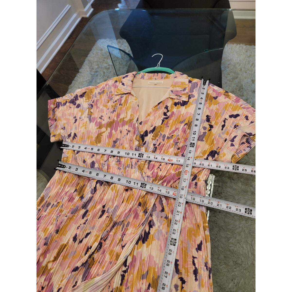 Madison+Hudson Maxi Dress Women's 3x Multicolored 100% Polyester Long Sleeve
