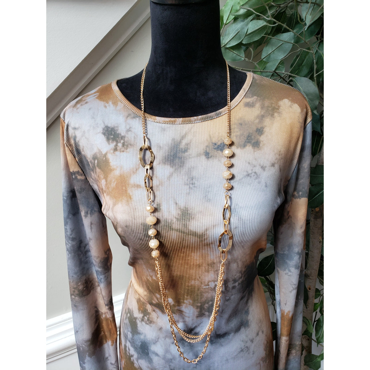 Missguided Mini Dress Women's Size 10 Multi Long Sleeve Tie Dye Rib Ls Crew Neck