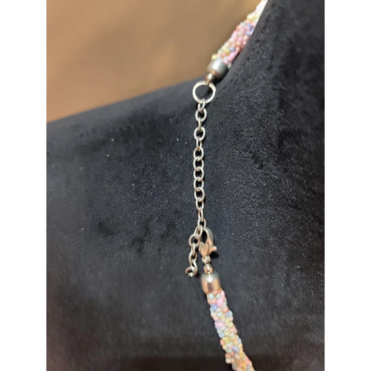 Women's Multicolor Beaded Layered Necklace With Lobster Clasp Handmade Jewelry