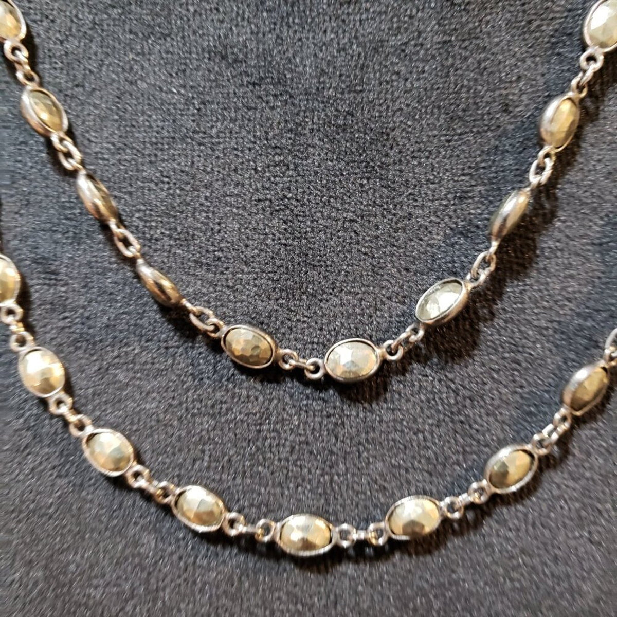 Womens Fashion Gold Tone Beaded and Link Chain Necklace with S Shape Hook