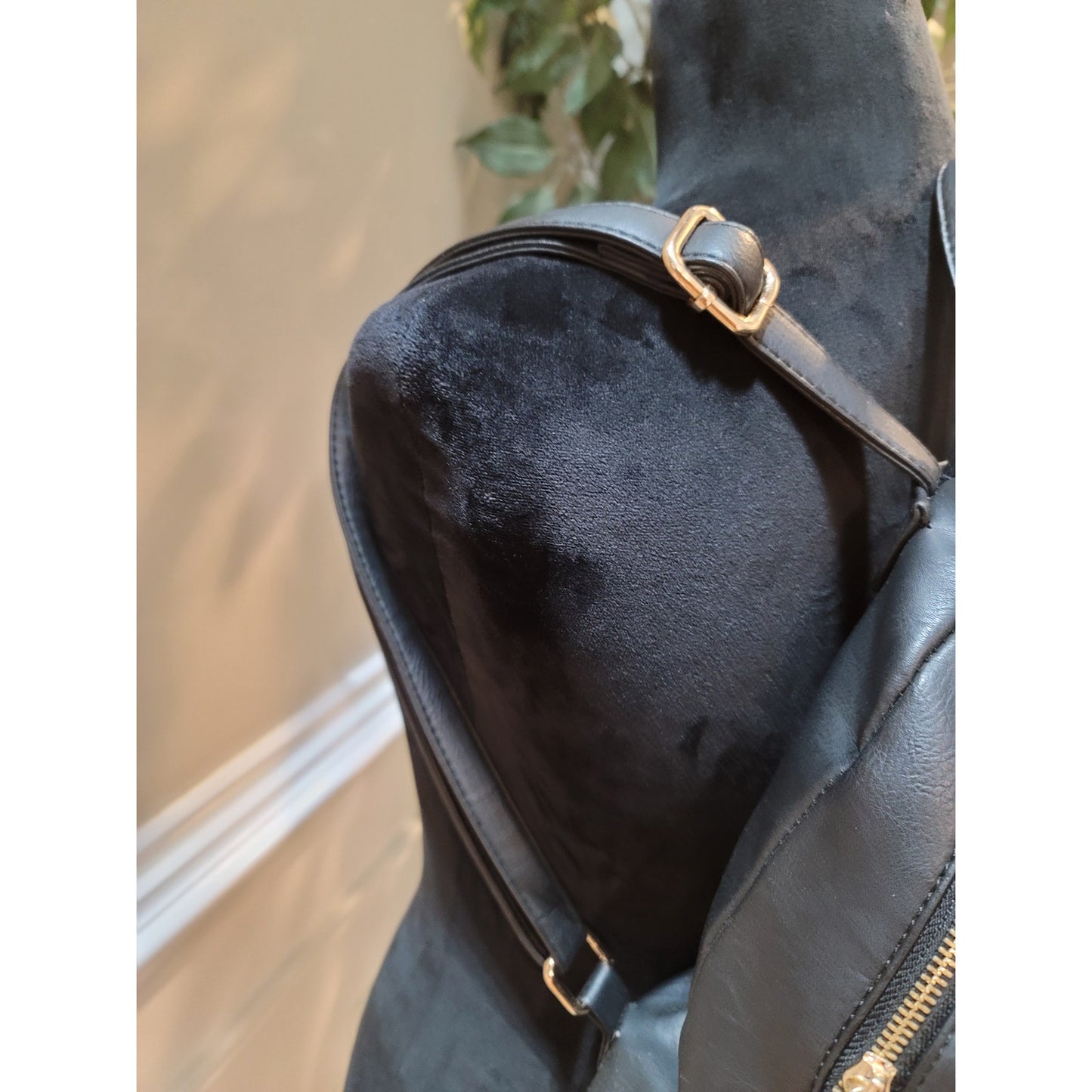 Traci Lynn Backpack Black Stud n' Chic Faux Leather Shoulder Bag Zip Closure