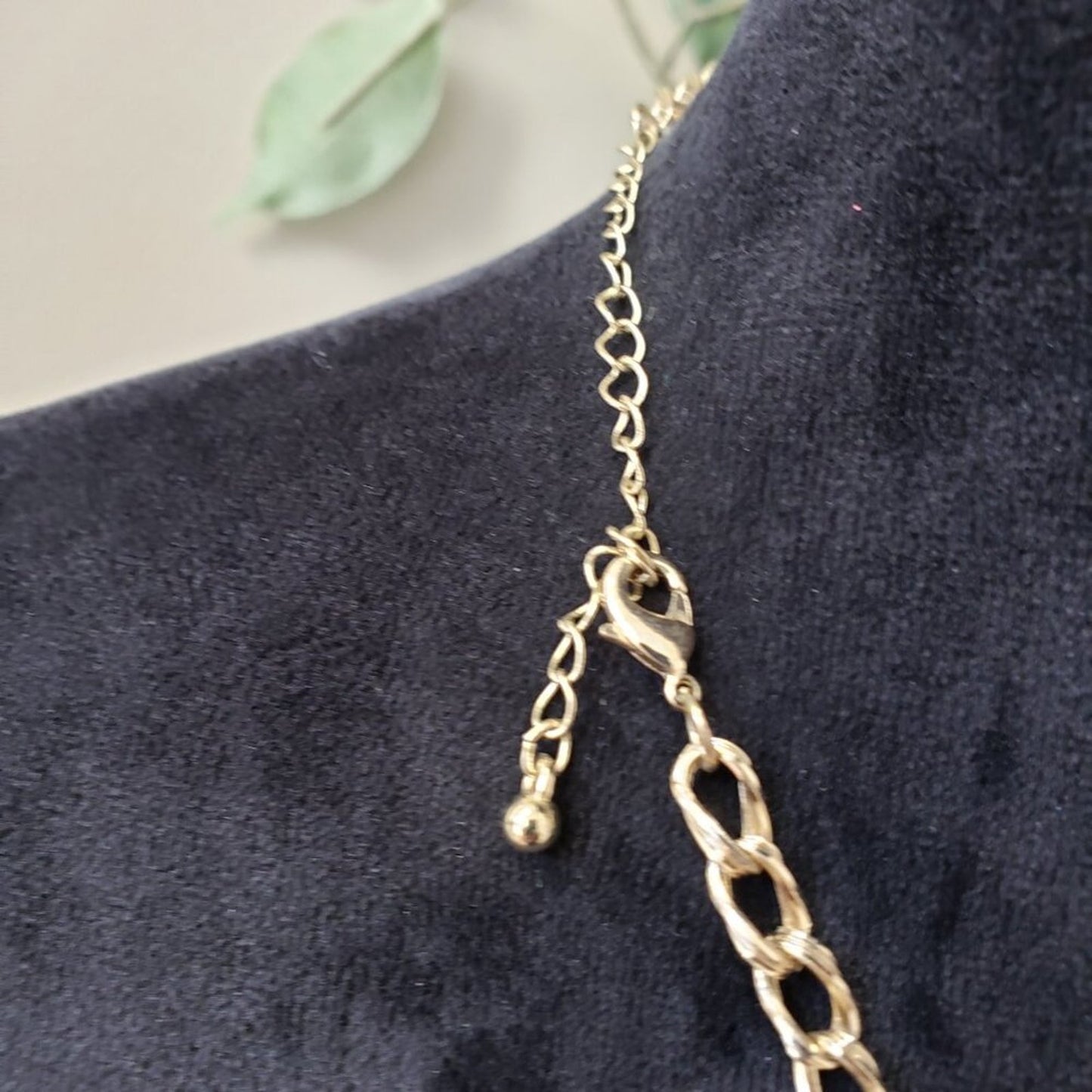 Women Multicolor Crystal Beaded Gold Tone Chain Necklace with Lobster Clasp
