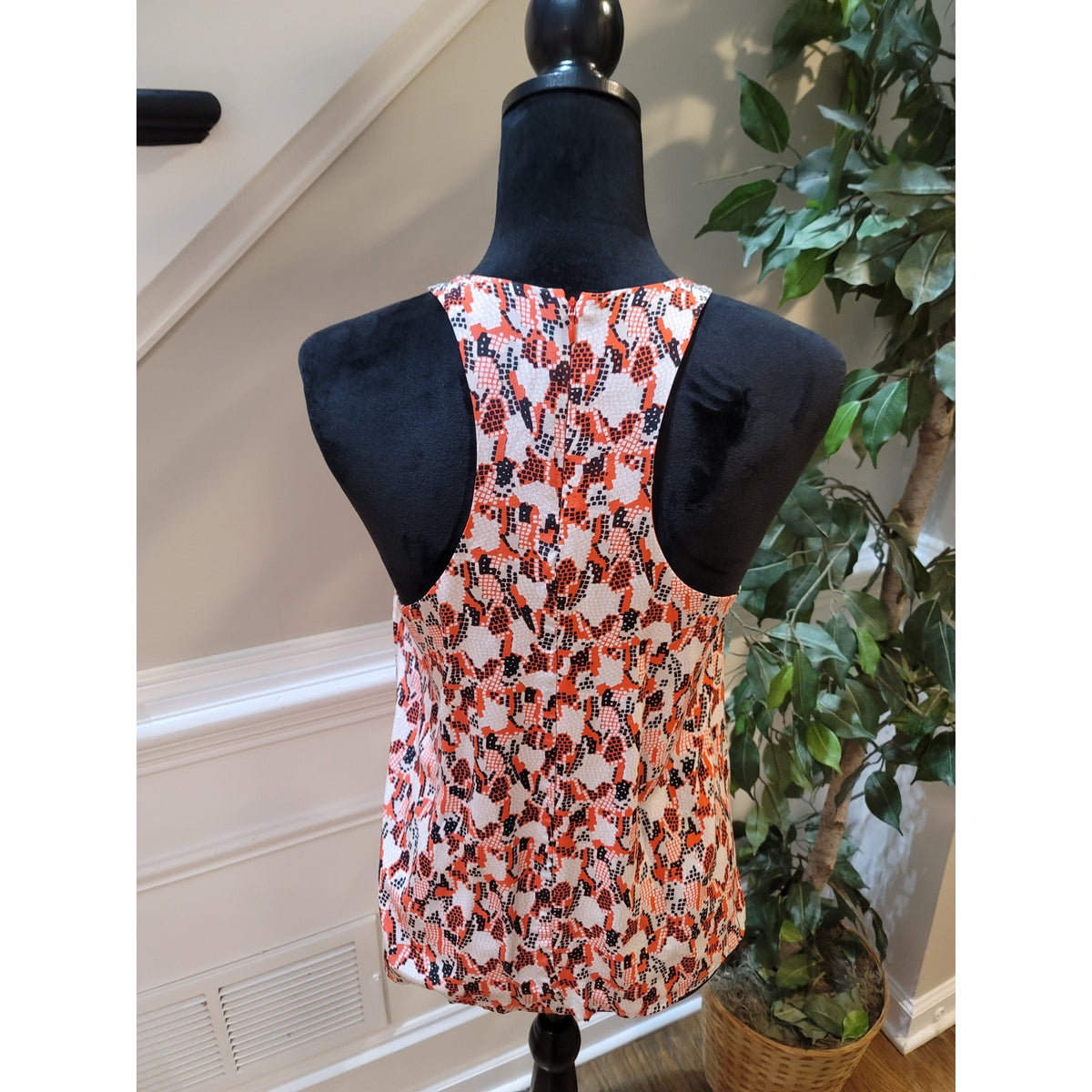 Joie Blouse Top Women's Small Multicolor Snake print Sleeveless Back Zipper