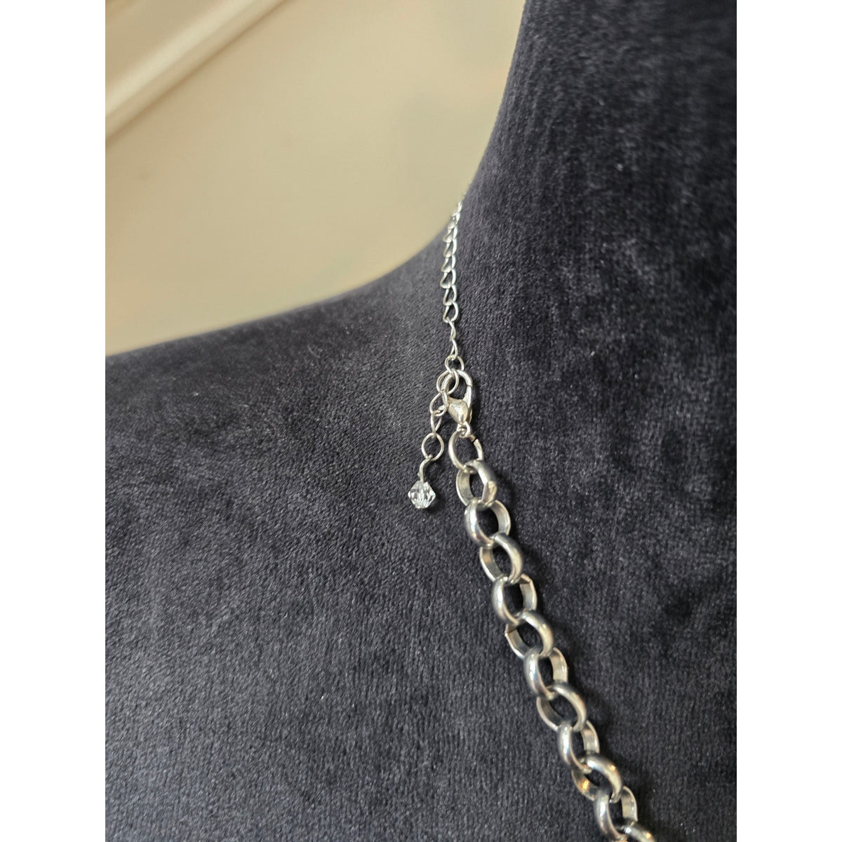 Red Black Gray Crystal Statement Necklace