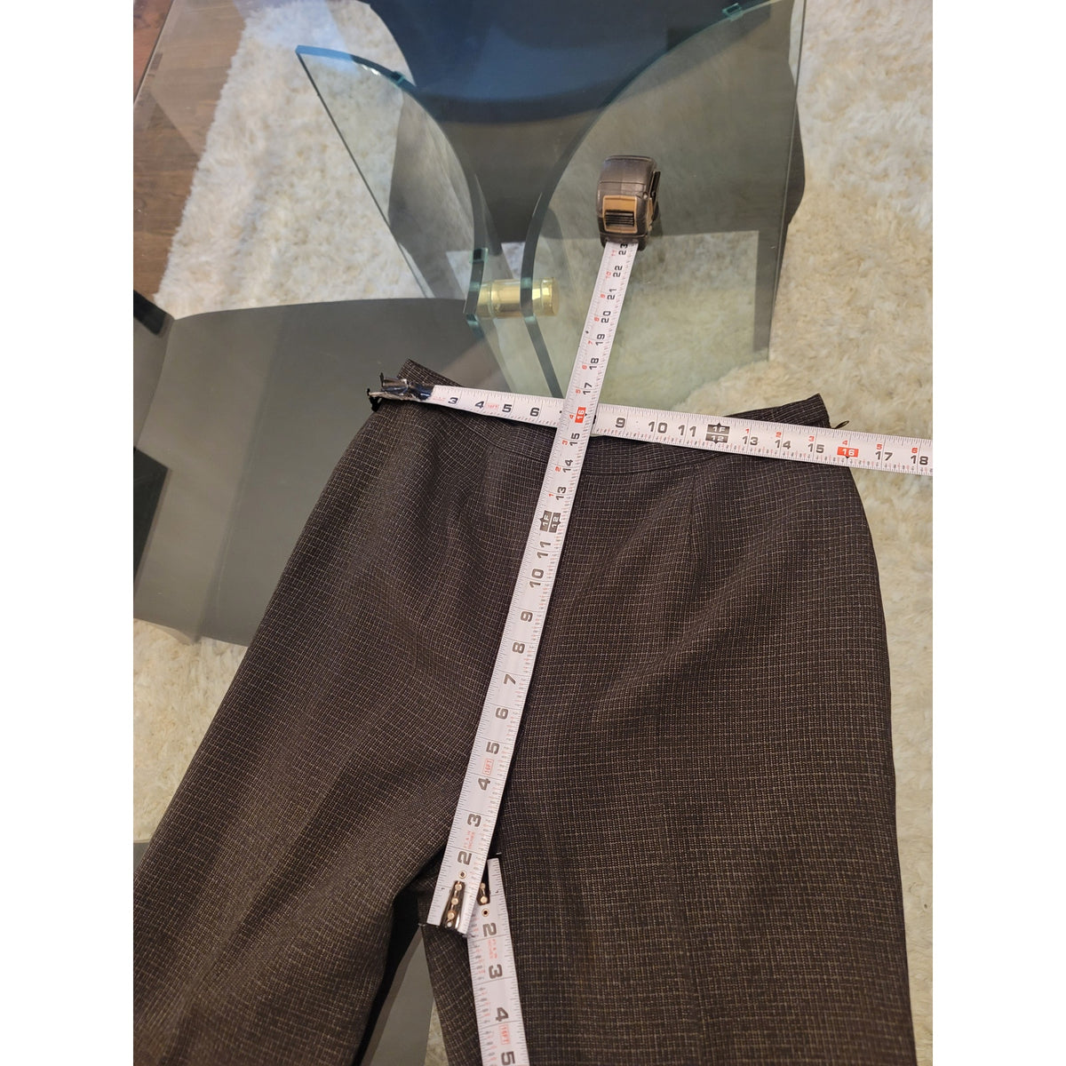 Le Suit Pant Suit Women SZ 12 Black Micro-Plaid Single Button Blazer Fully Lined