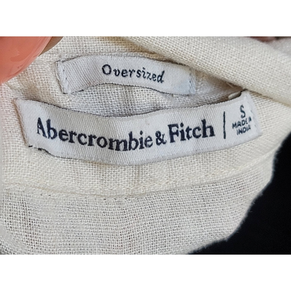 Abercrombie & Fitch Button-Up Shirt Men's Size S Beige Neutral One Front Pocket