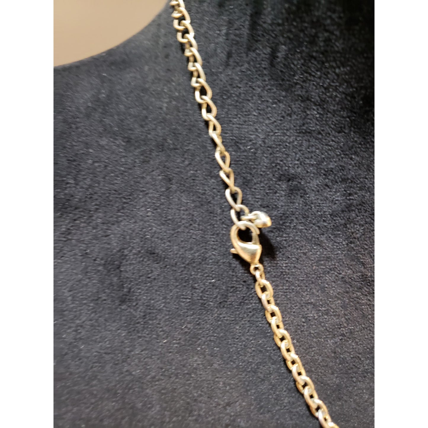 Womens Square Faceted Black Lucite Double Layered Necklace with Lobster Clasp