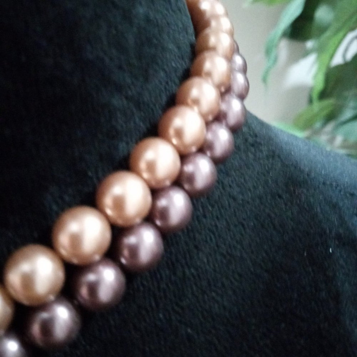 Women's Fashion Double Strand Chunky Freshwater Pearl Beaded Choker Necklace