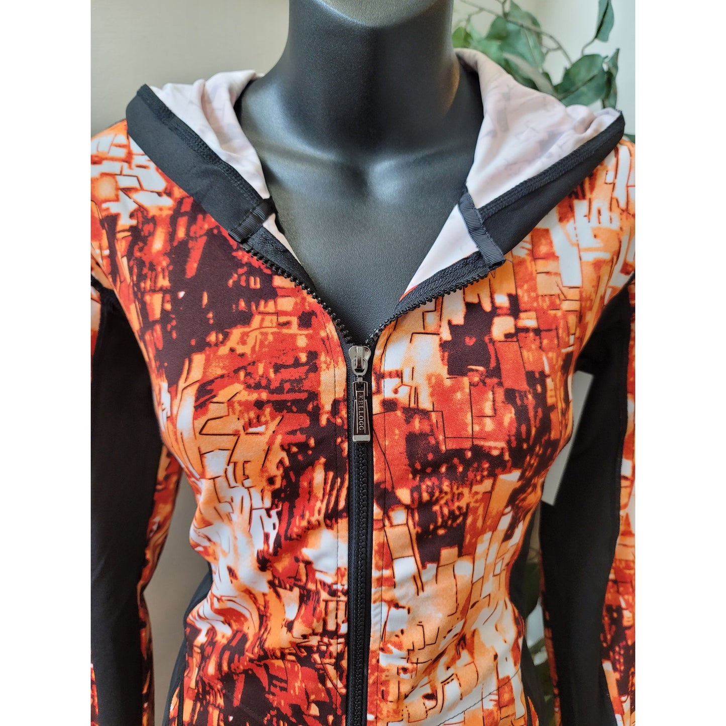 Dolce Bonita Activewear Three Piece Set Women Medium Orange Black Tracksuit