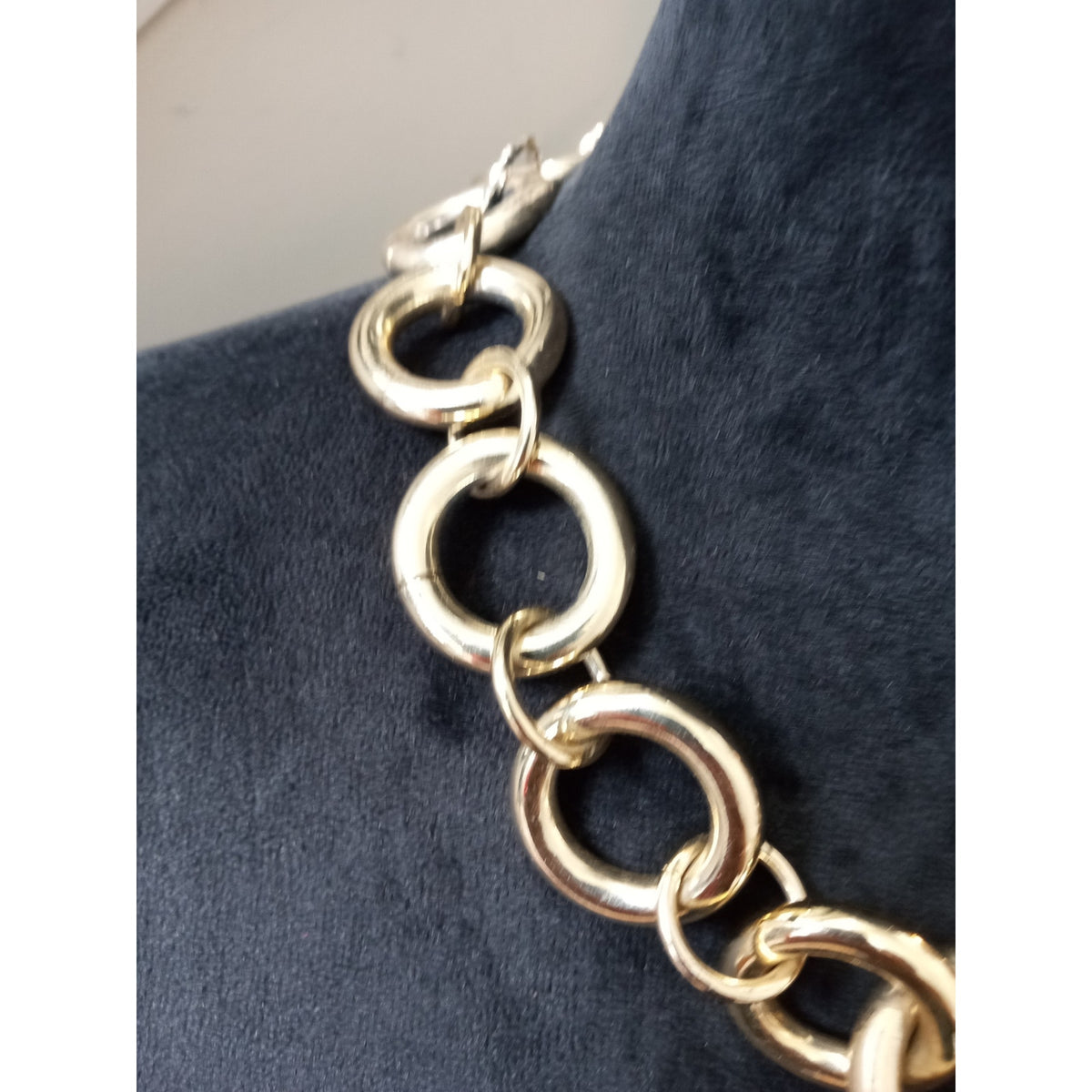 J.Crew Gold Tone Chunky Link Chain Statement Necklace Toggle Clasp