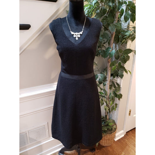 Isaac Mizrahi Womens Black Stretch Smoked Waist Back Zipper Knee Length Dress 6