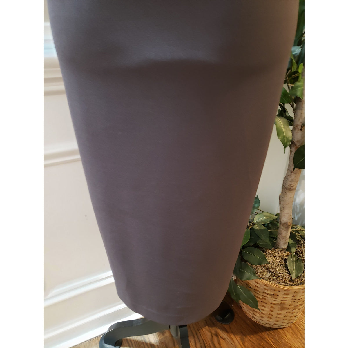 Calvin Klein Bodycon Dress Women 12 Gray Lace Trim Sleeveless Stretch Back Zip