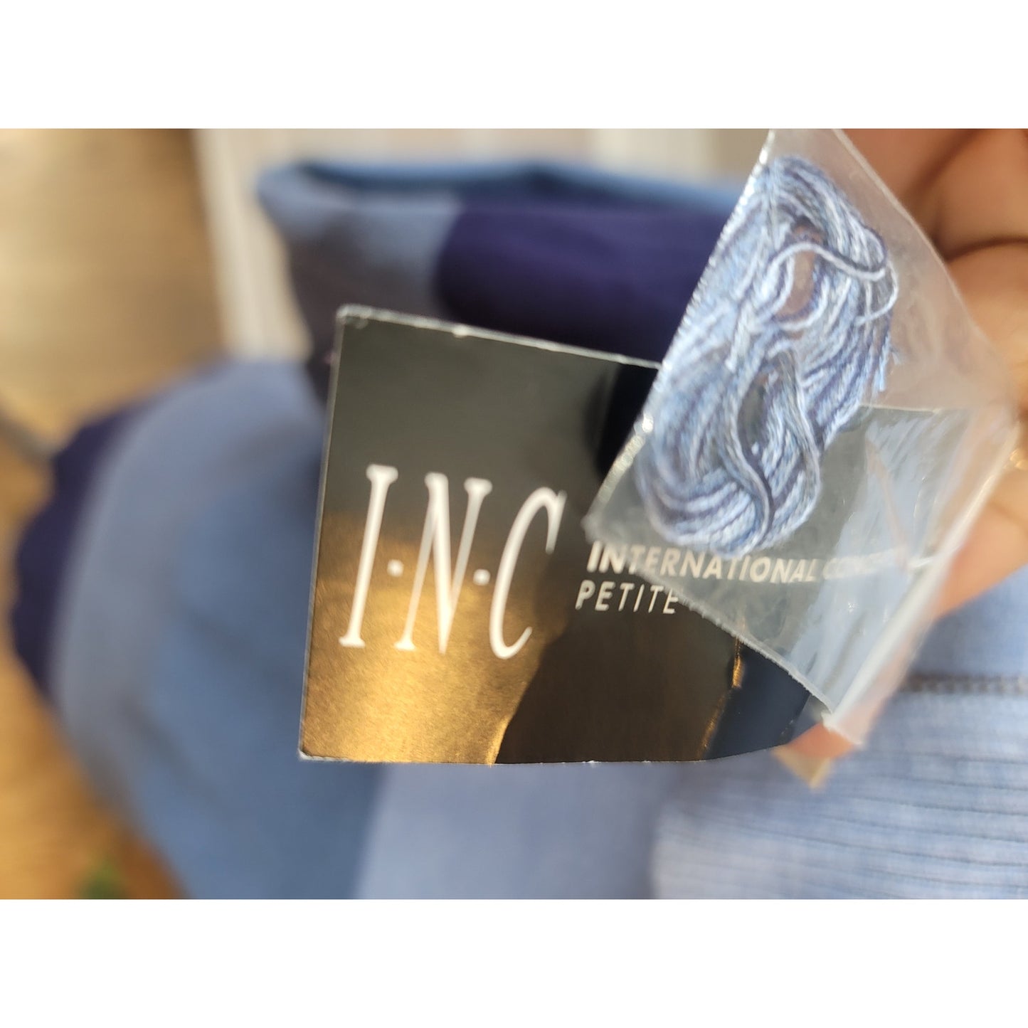 INC International Concepts Sweater Women's Size Petite Large Blue Tunic