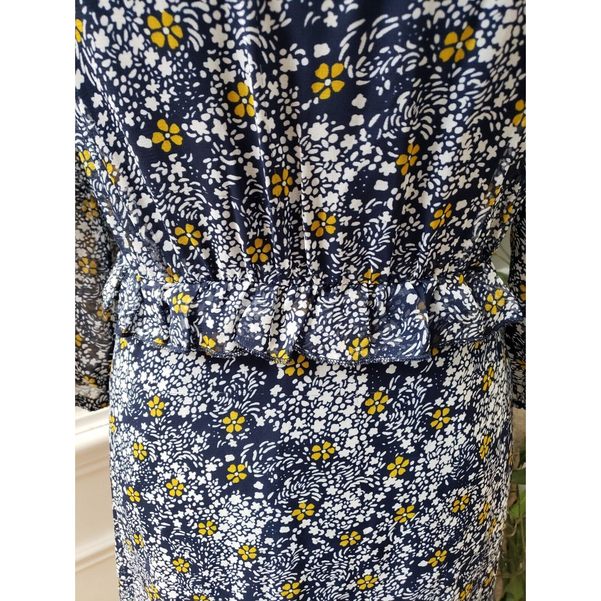 Freebird Women's Multicolor Polyester Round Neck Long Sleeve Knee Length Dress S