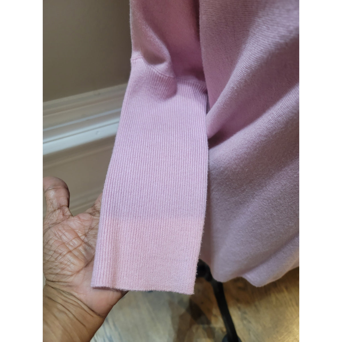 Cupcakes & Cashmere Pullover Sweater Womens Small Pink Drop Shoulder Ribbed Cuff