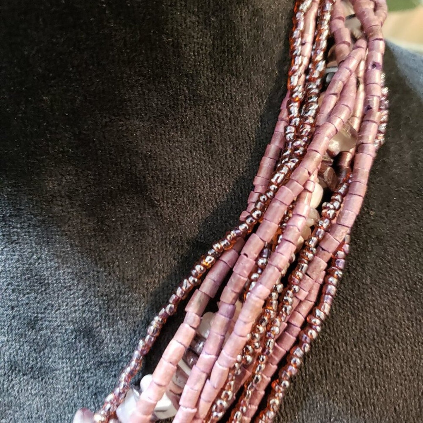 Womens Multicolor Stone Beaded Multiple Layer Necklace Jewelry w/ Lobster Clasp