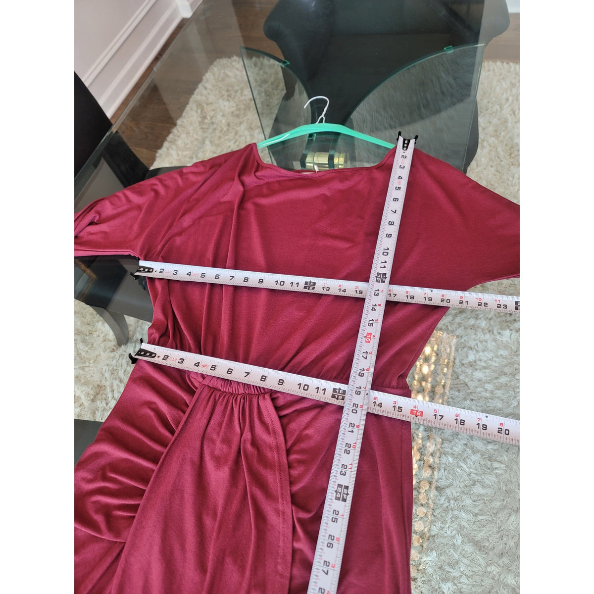 Pretty Garden Tulip Lined Dress Women's XL Burgundy Polyester Blend Long Sleeves