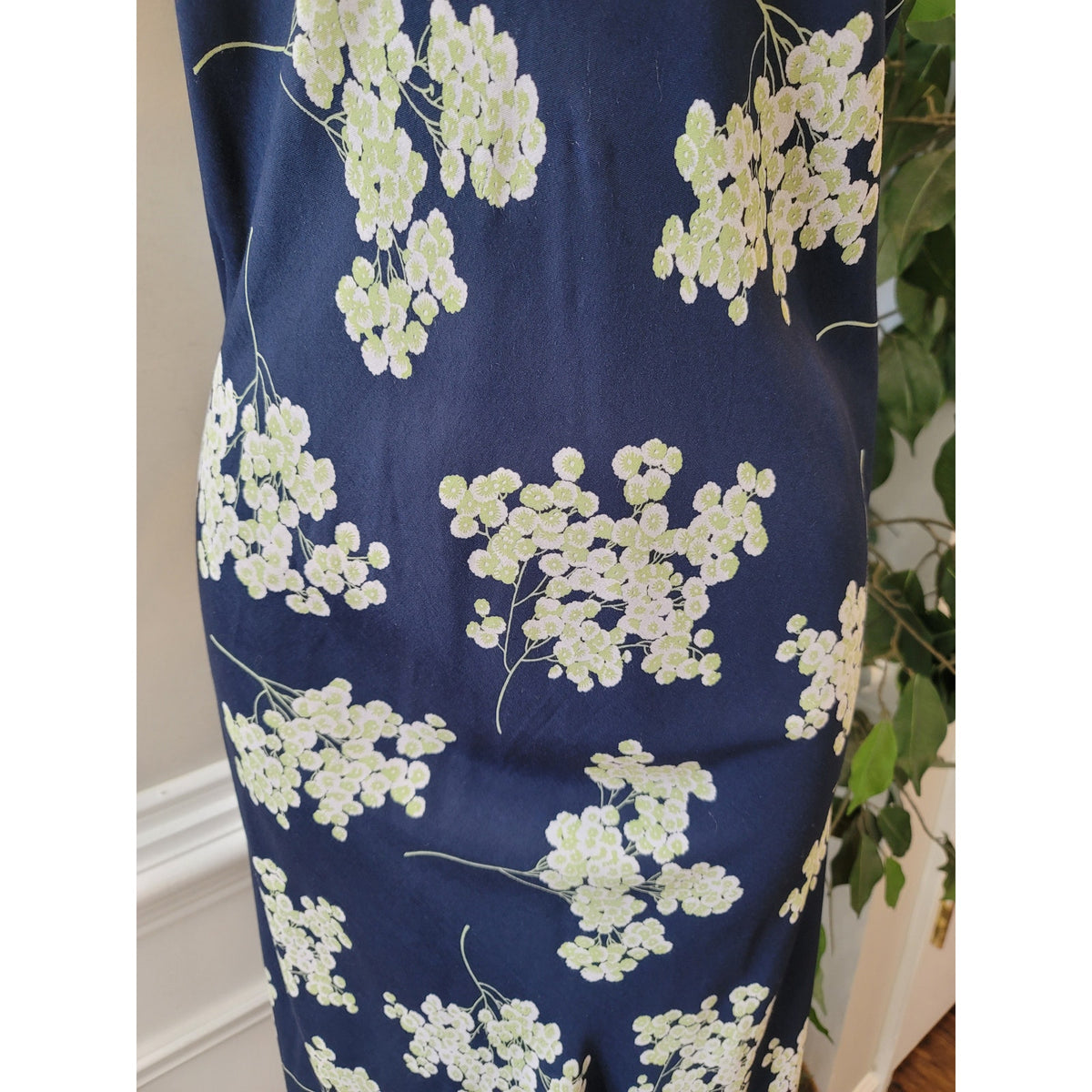 Jessica Howard Maxi Dress Women's Size Medium Navy Blue Floral Short Sleeves