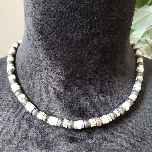 Women Fashion Wood & Coconut Shell Bead Choker Necklace Jewelry w/ Lobster Clasp
