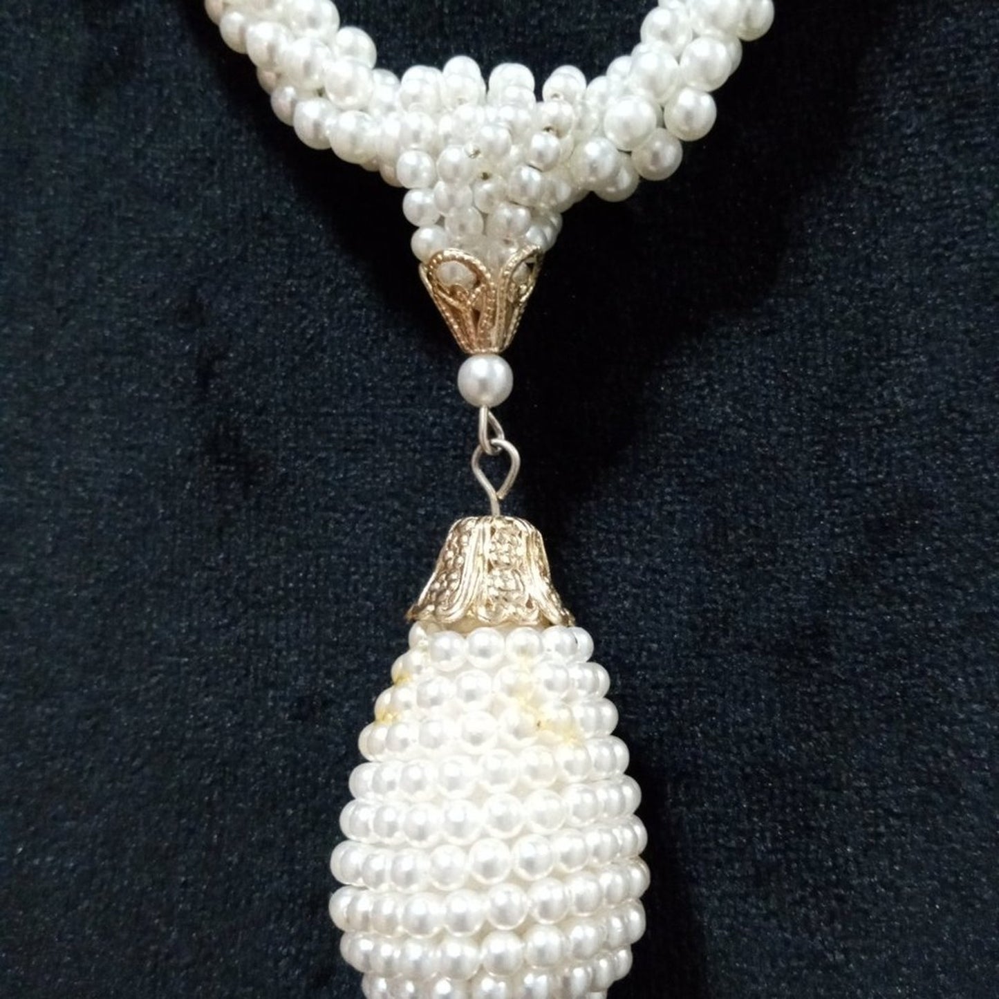 Womens Fashion Chunky Freshwater Pearl Beaded Big Pendant Collar Necklace