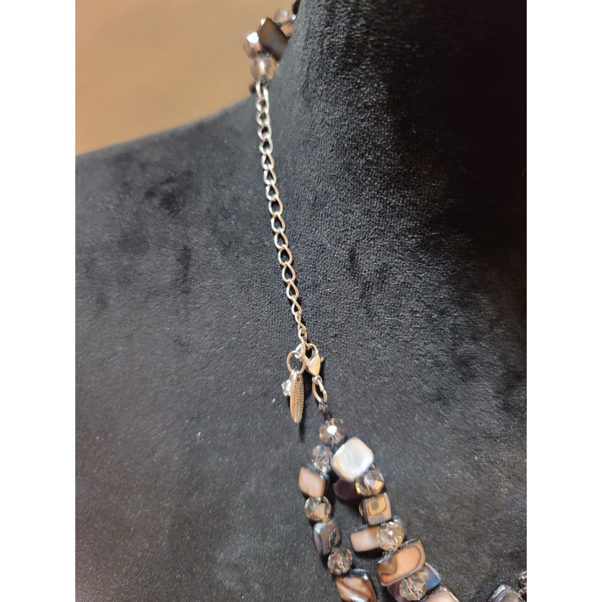 Women's Multicolor Beaded Double Strand Necklace With Lobster Claw Lock Elegant