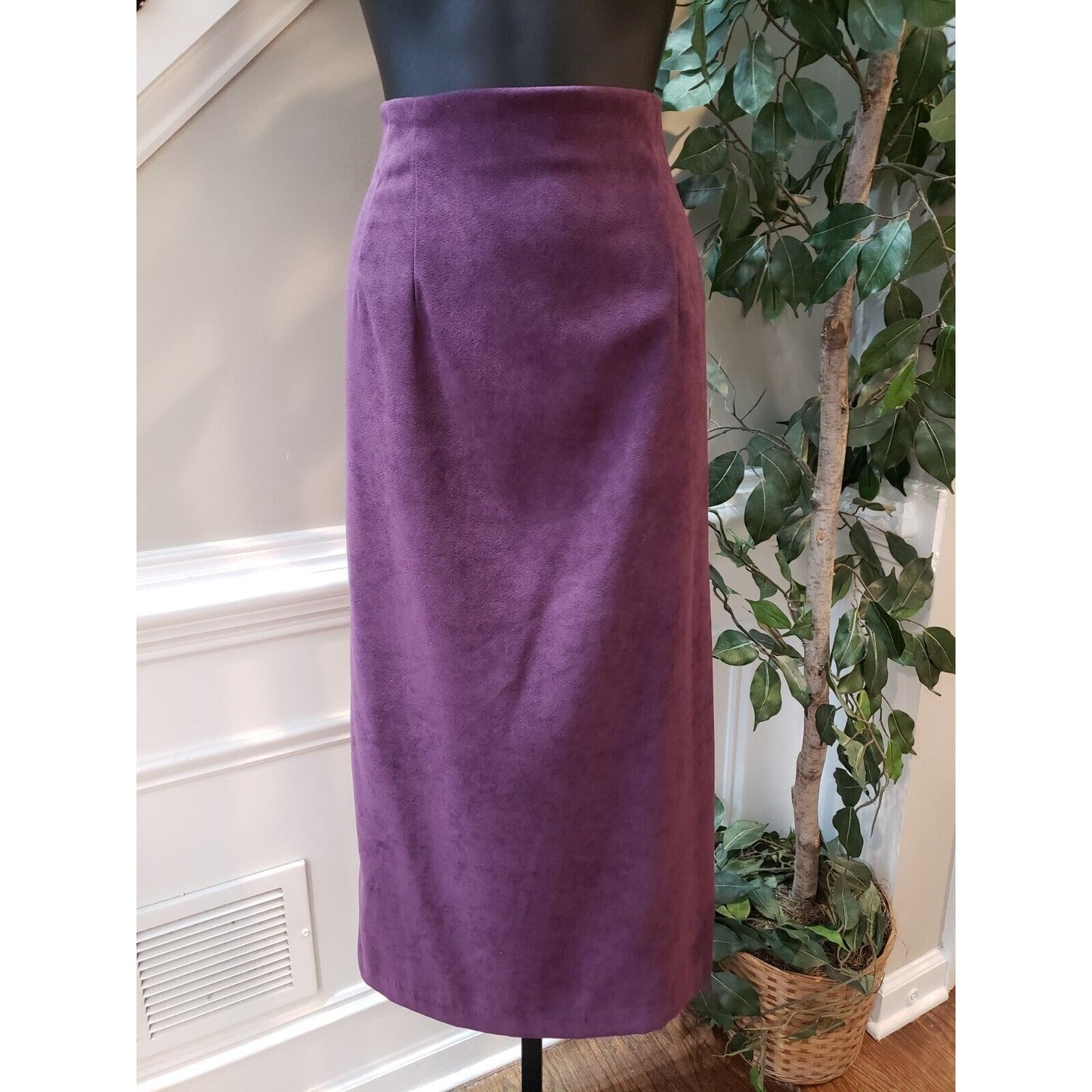 Harve Benard Women's Purple Solid Long Sleeve Blazer & Skirt 2 Piece Suit Large