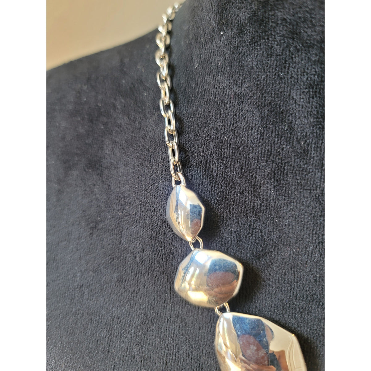 Women's Silver Statement Necklace With Lobster Clasp Lydell NYC Metal Links