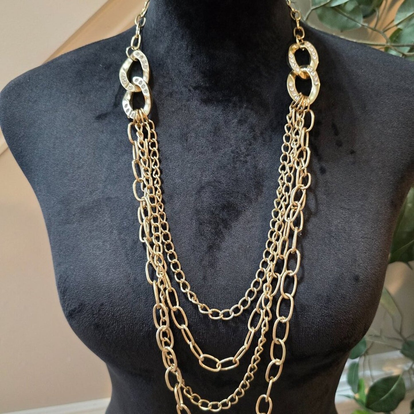 Womens The Melissa Zi Signature Collection Rhinestones Gold Statement Necklace
