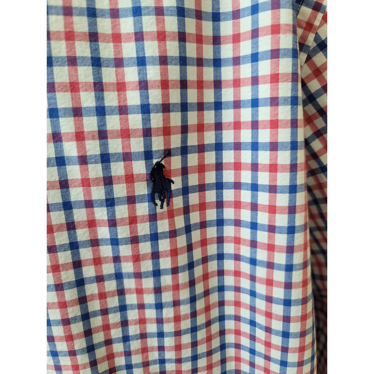 Polo Ralph Lauren Button-Down Shirt Men's XXL Red Blue Cotton Blend Checked