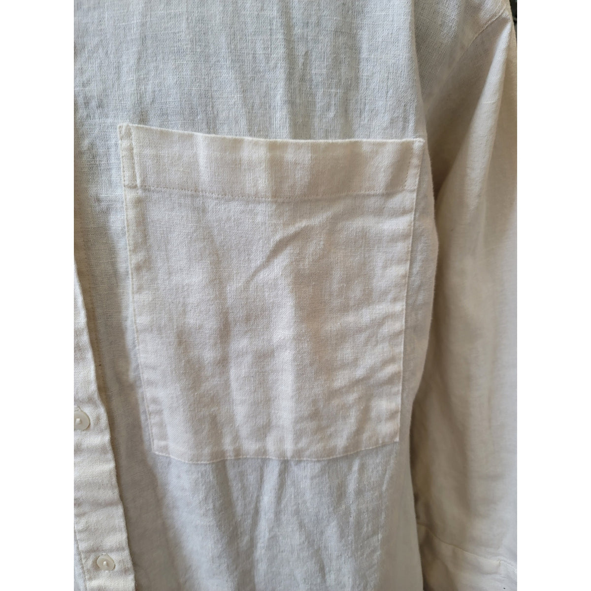 Abercrombie & Fitch Button-Up Shirt Men's Size S Beige Neutral One Front Pocket