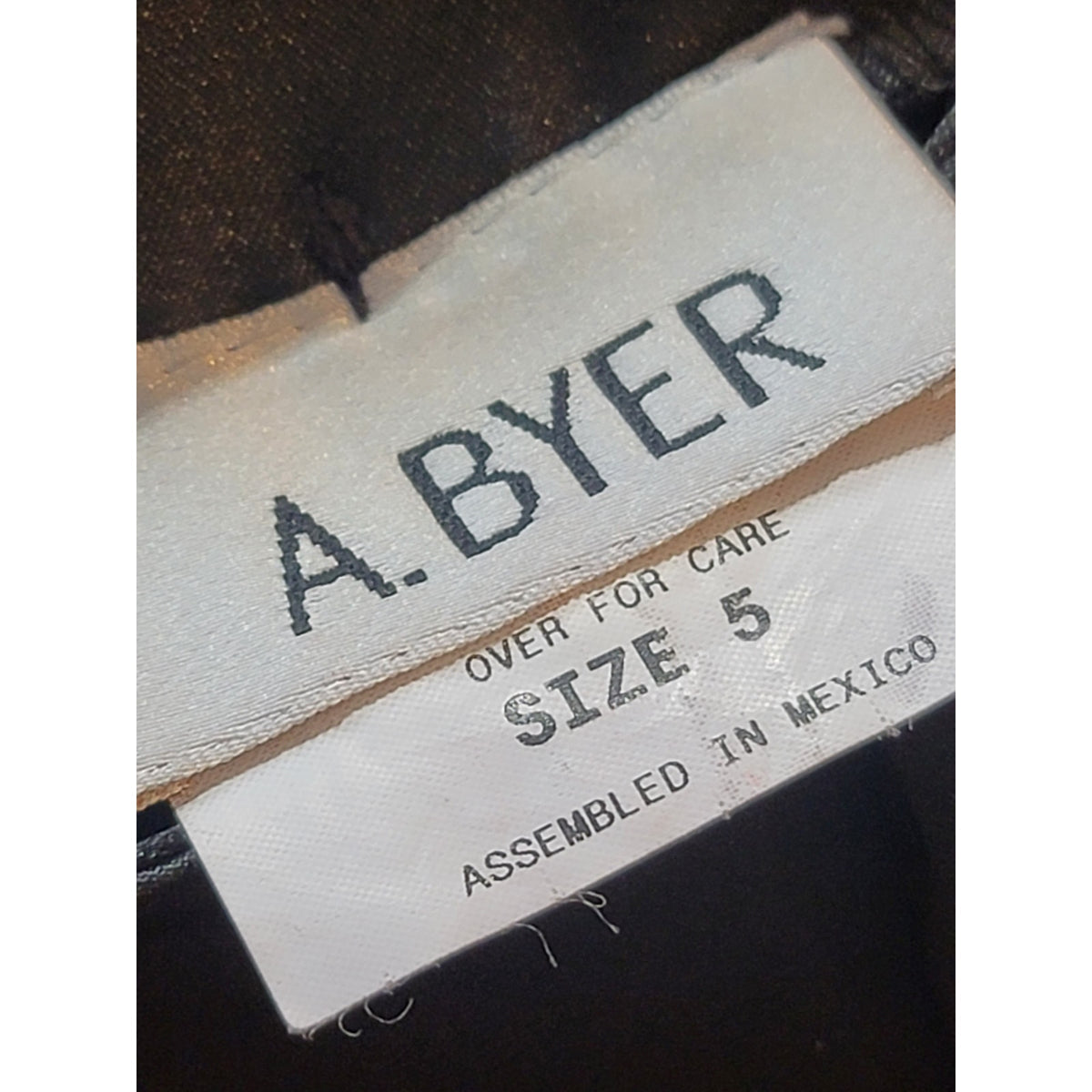 A. Byer Dress Pants Women's Size 5 Black Satin Flat Front Flare Leg Work Slacks