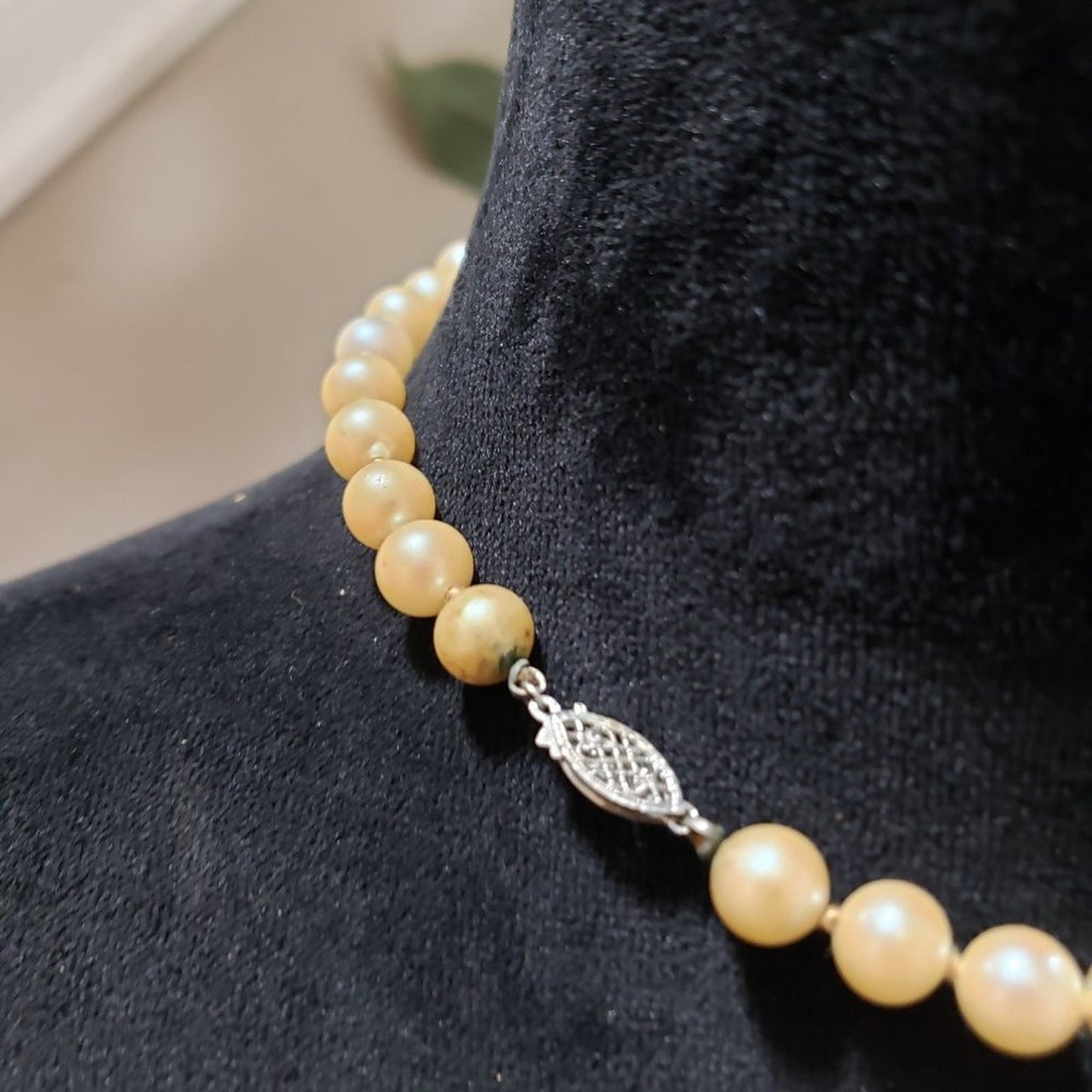 Womens Fashion Collier Pearls Faux Choker Necklace Jewelry Silver Filigree Clasp