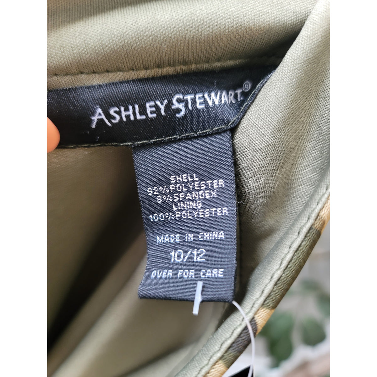 Ashley Stewart Pencil Skirt Women's SZ 10/12 Olive Nigh Camouflage Ruched Lined