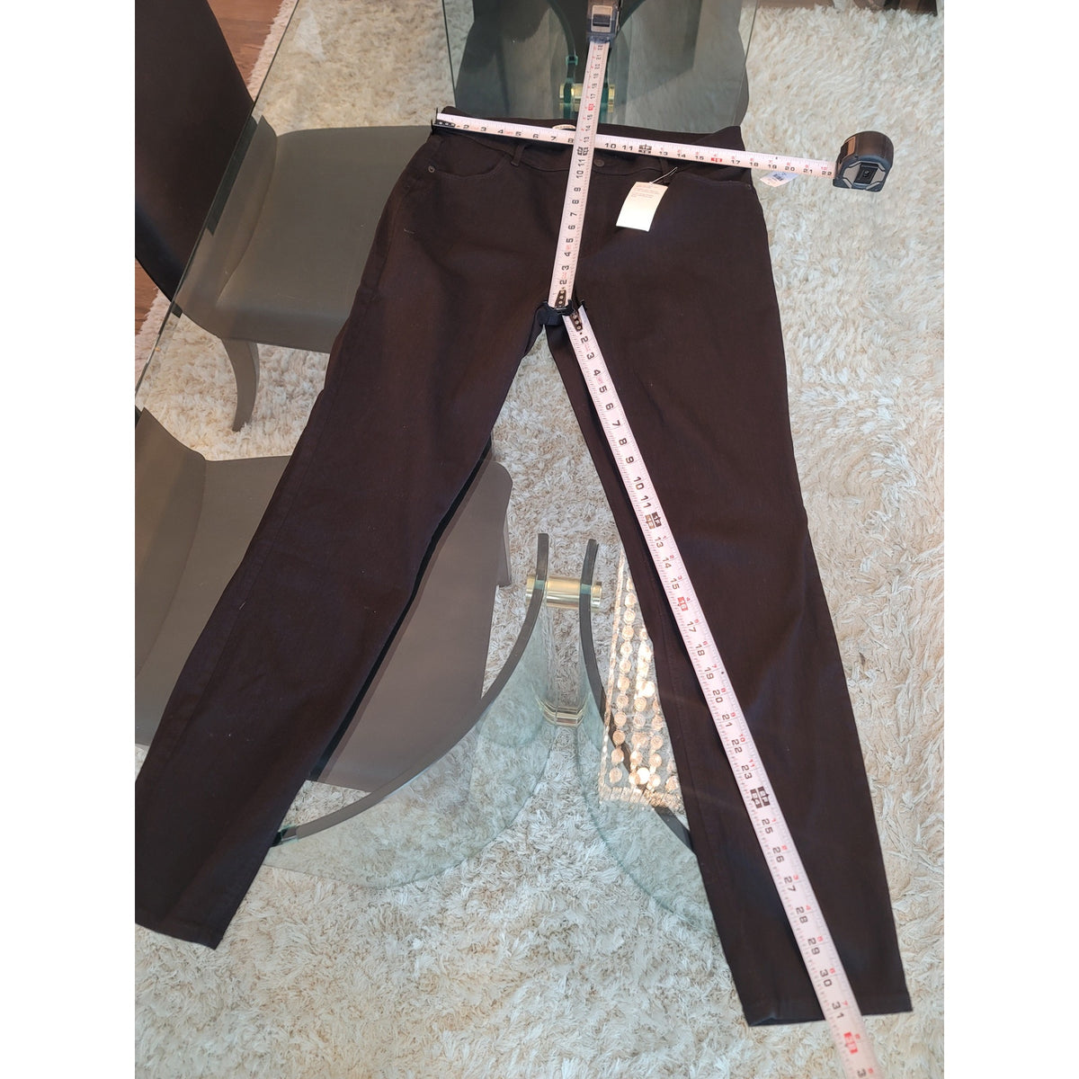 Old Navy Super Skinny Jeans Women's Size 16 Tall Black Mid-Rise Classic Stretch
