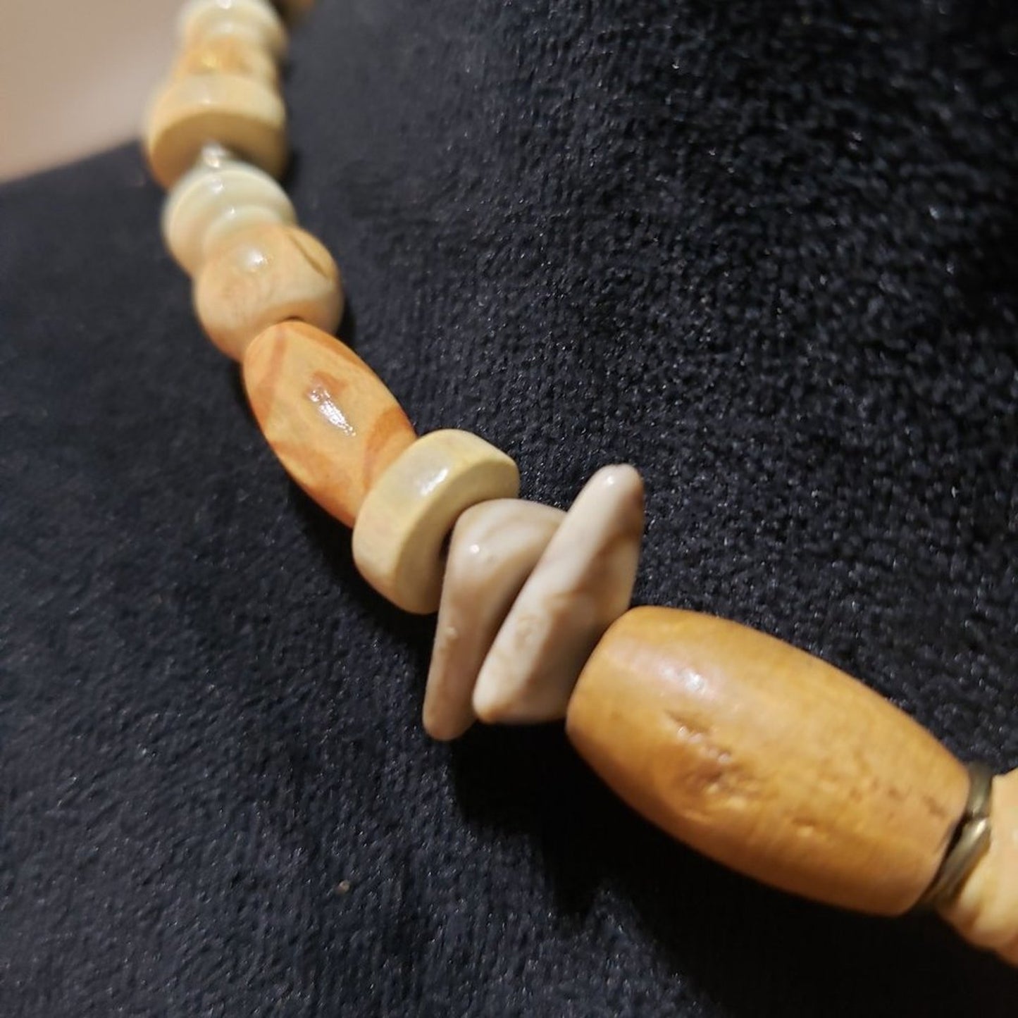 Bijoux Terner Womens Fashion Wood Bead Dangle Pendants Necklace w/ Lobster Clasp