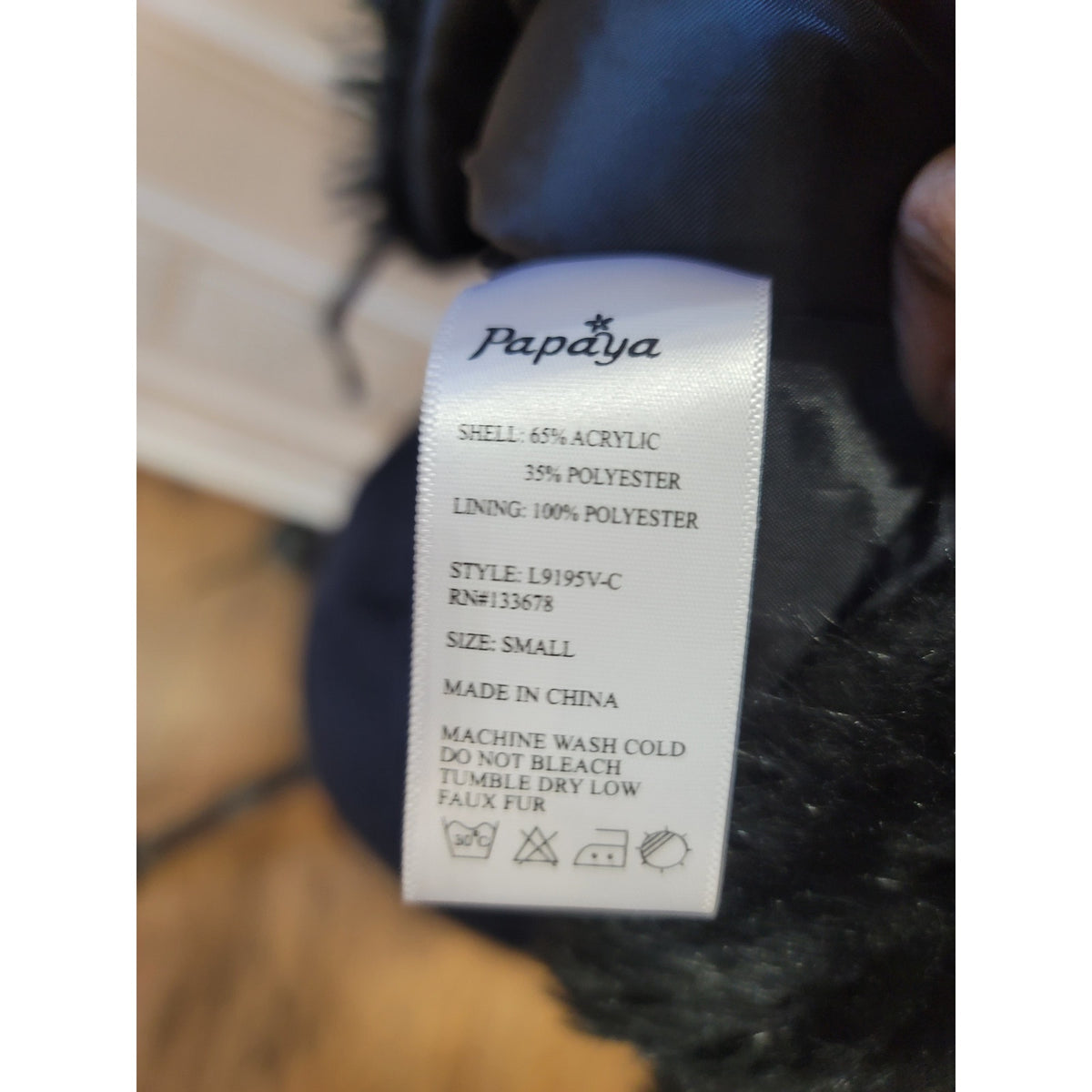 Papaya Faux Fur Vest Women's Small Black Waistcoat Belted Sleeveless Fully Lined