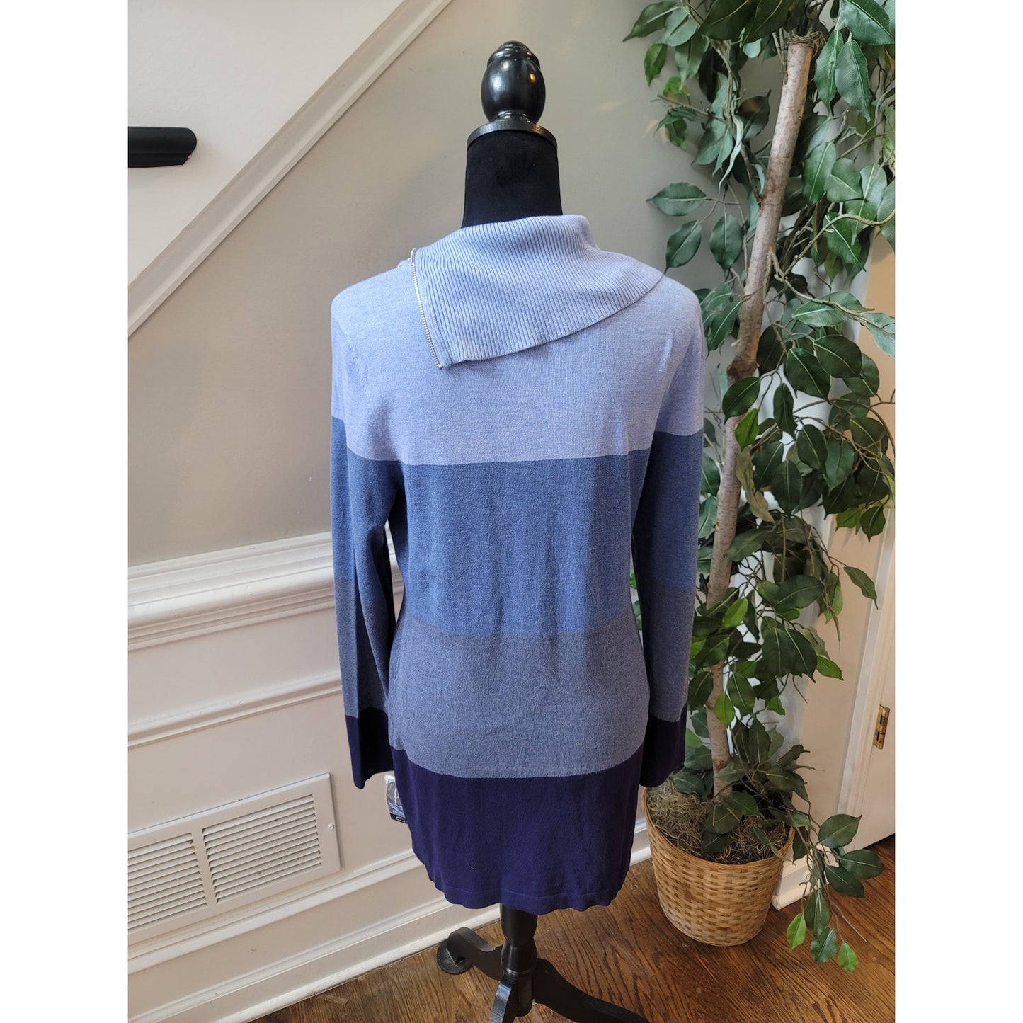 INC International Concepts Sweater Women's Size Petite Large Blue Tunic