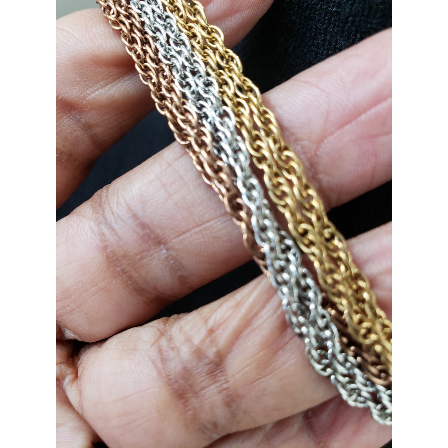 Womens Fashion Gold Copper Silver Tone Rope Chains Necklace Jewelry w/ Box Clasp