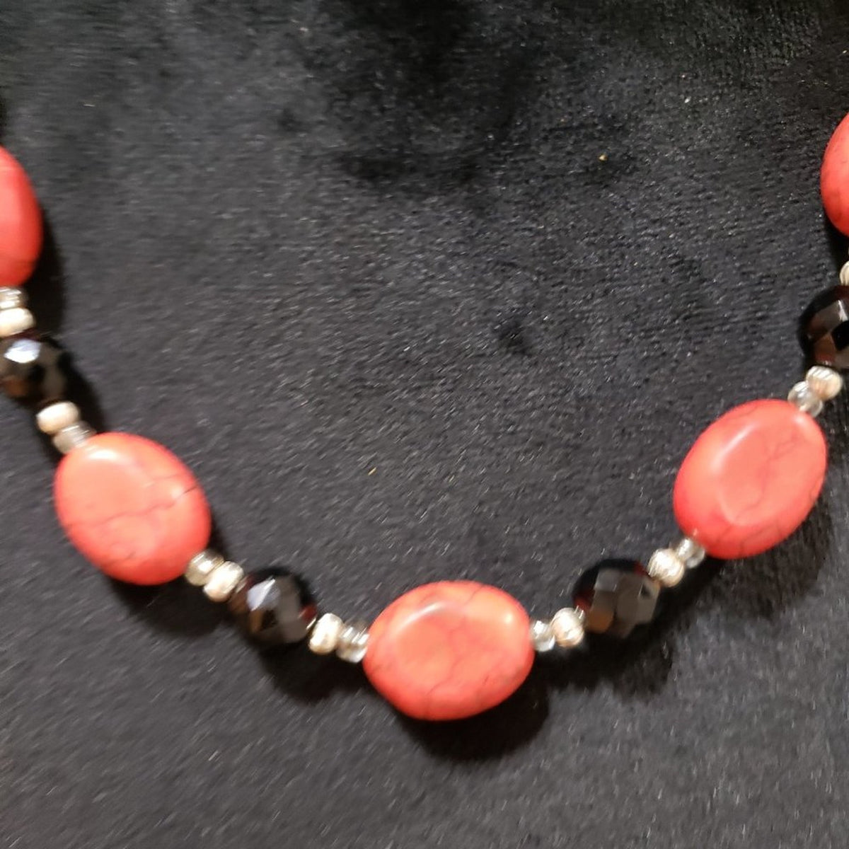 Womens Fashion Multicolor Round Moulded Beaded Collar Necklace w/ Lobster Clasp